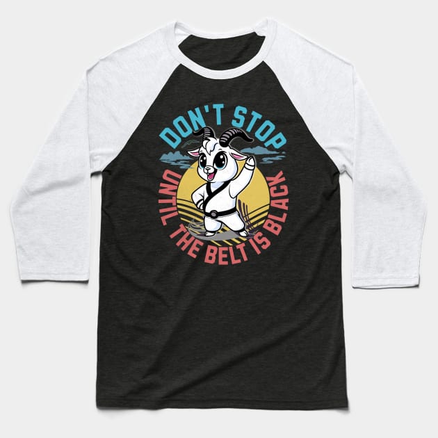Taekwondo Martial Arts - Don't Stop Until The Belt Turns Black Baseball T-Shirt by alcoshirts